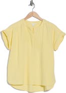 Caslon® Cotton Gauze Henley Top
