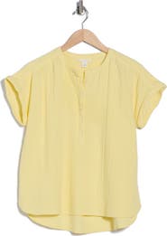 Caslon® Cotton Gauze Henley Top
