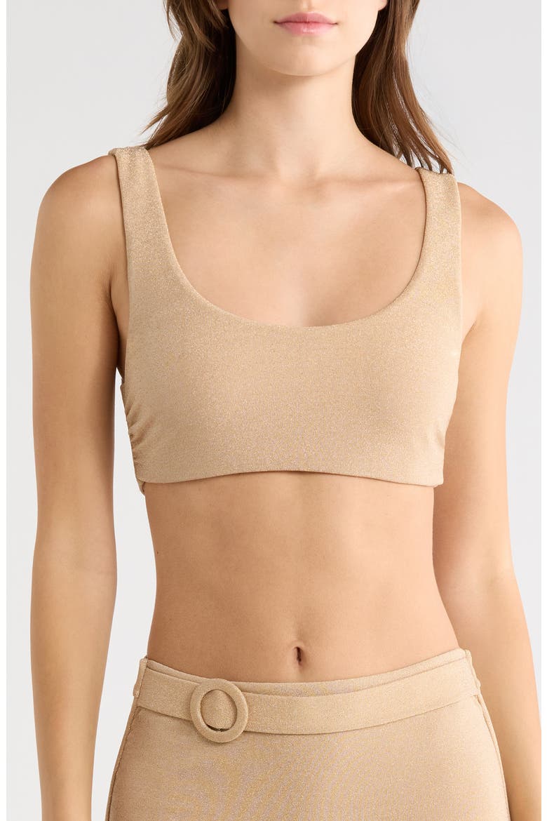 Enya Metallic Swim Top, Main, color, GOLD