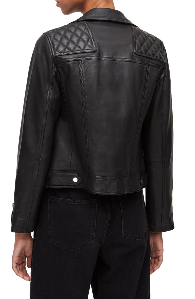 AllSaints Caden Leather Biker Jacket, Alternate, color, 
