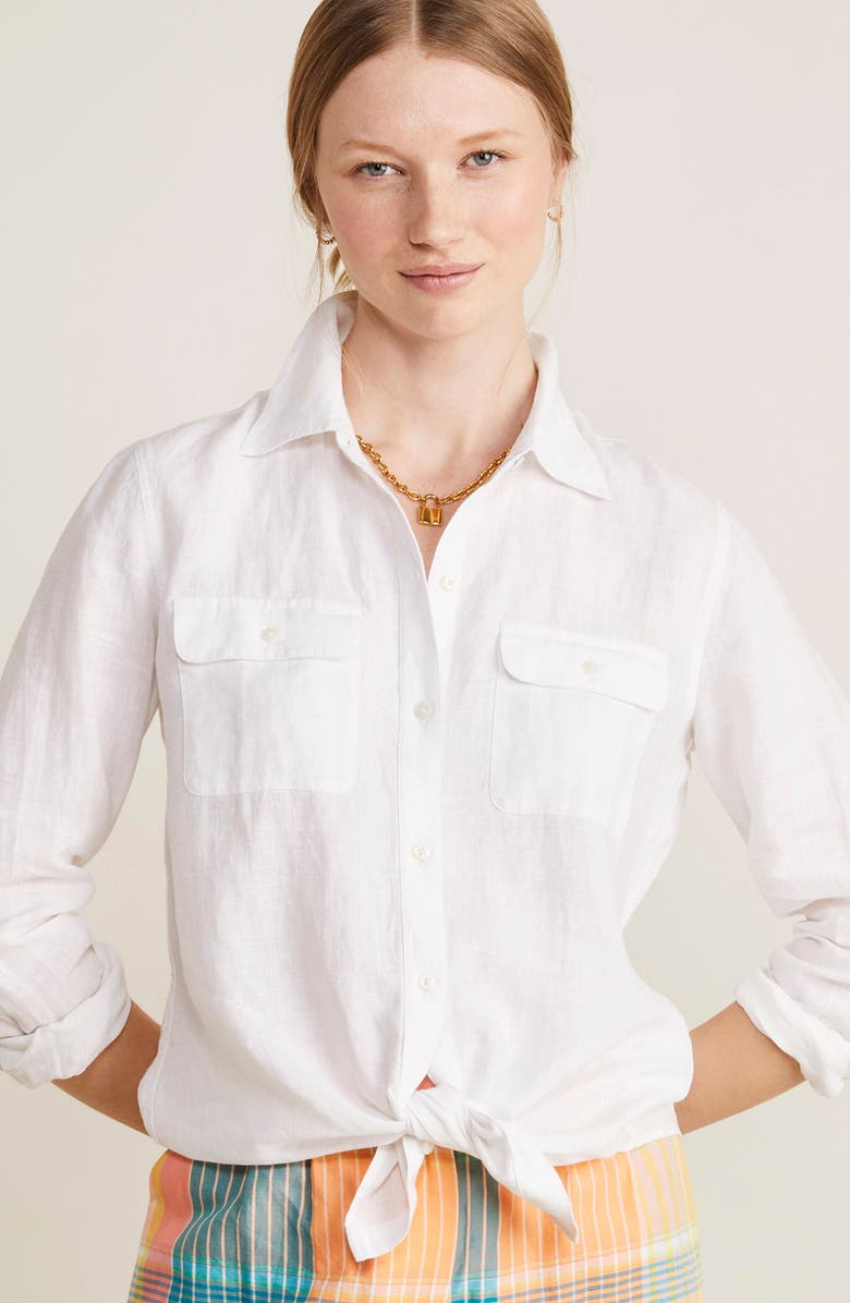 vineyard vines Long Sleeve Linen Button-Up Shirt, Alternate, color,