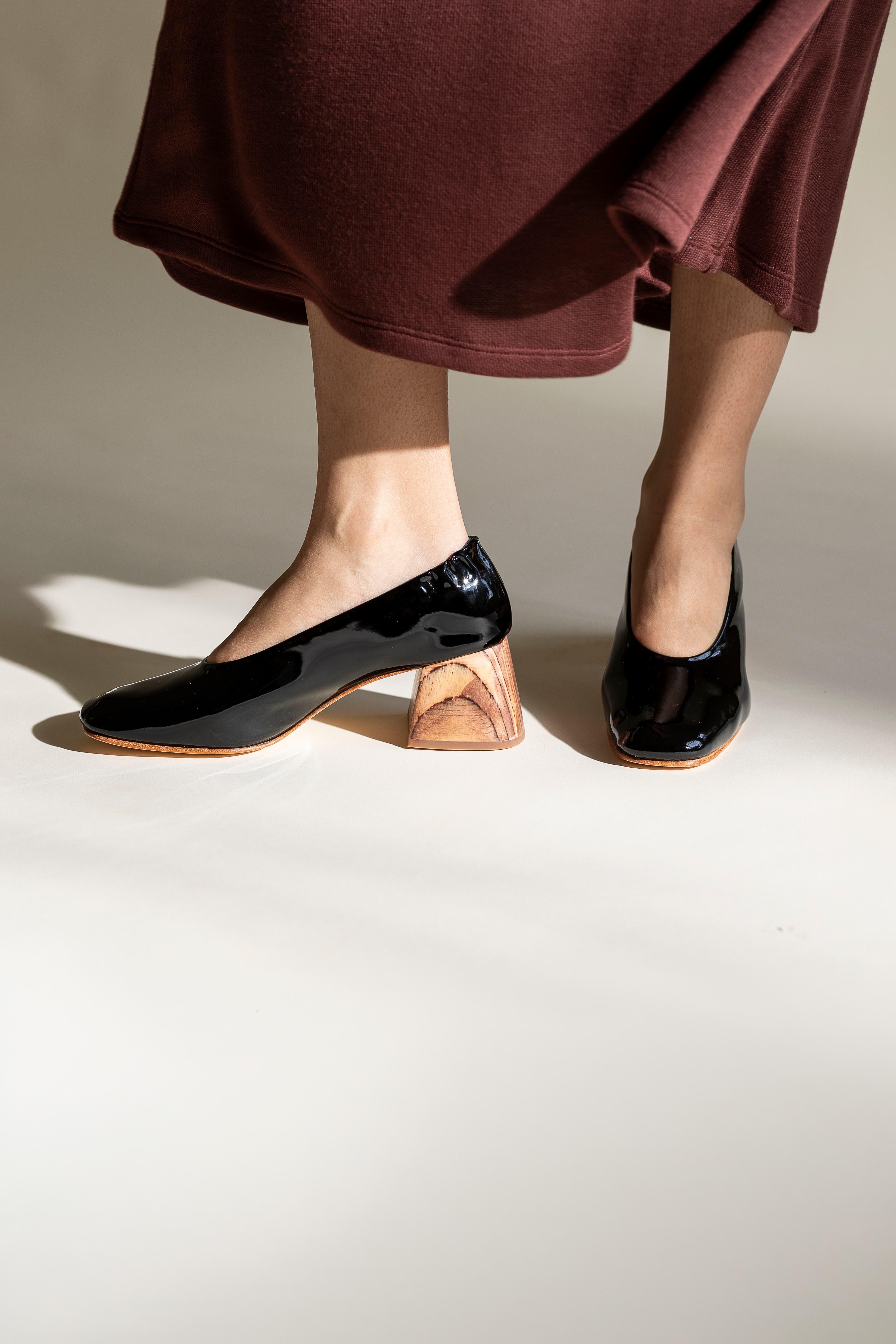 Mimi Block Heel Pump, Alternate, color, Coal Crinkle Patent