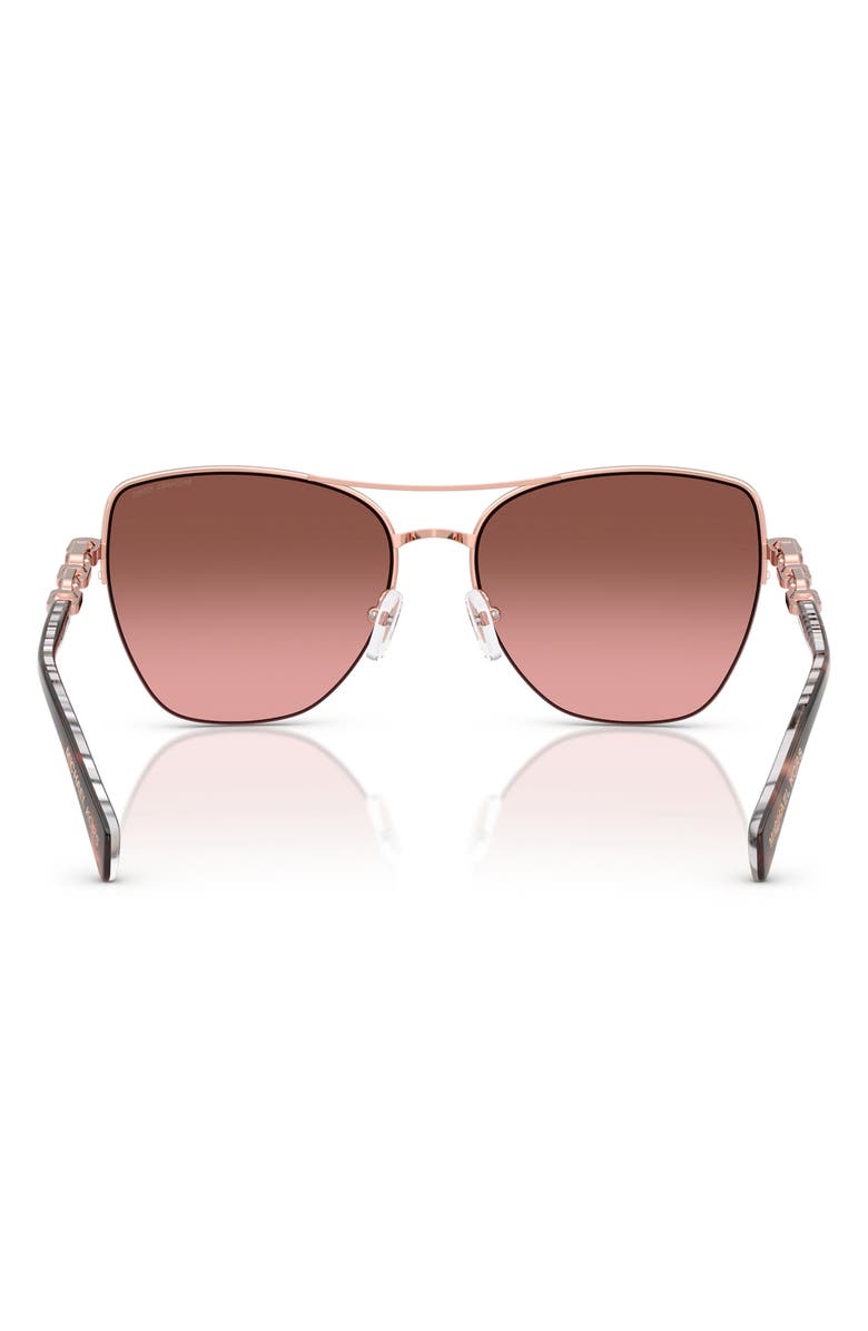 Michael Kors Dorado Beach 57mm Square Sunglasses, Alternate, color, Rose Gold Shiny / Brown Rose