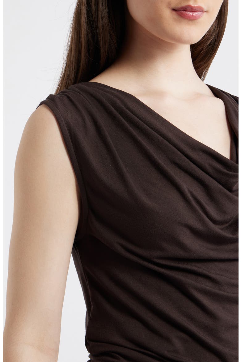 Camiseta Cowl Neck T-Shirt, Alternate, color, BROWN