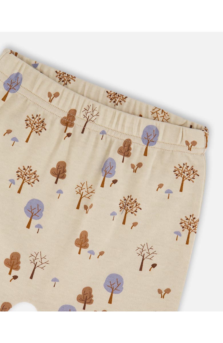 Deux par Deux Organic Cotton Pant and Top Set Tree, Alternate, color, Beige