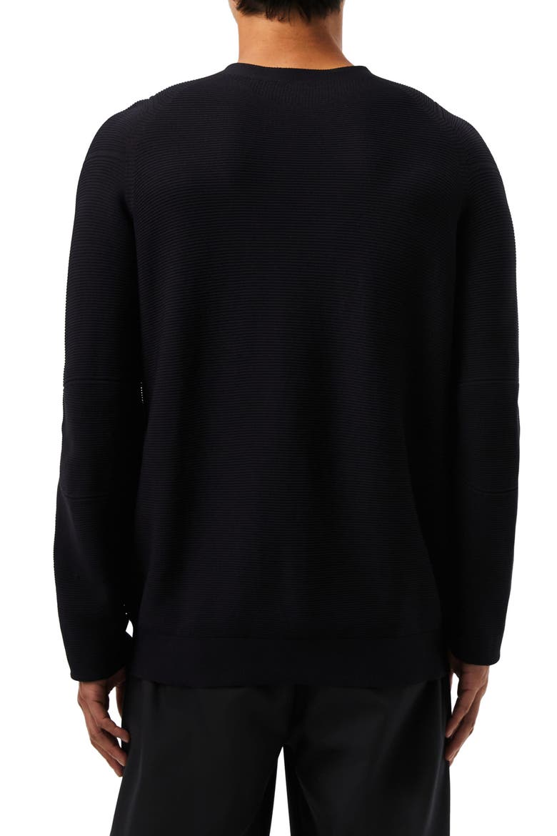 Seamless 3D Performance Knit Sweater, Alternate, color, BLACK