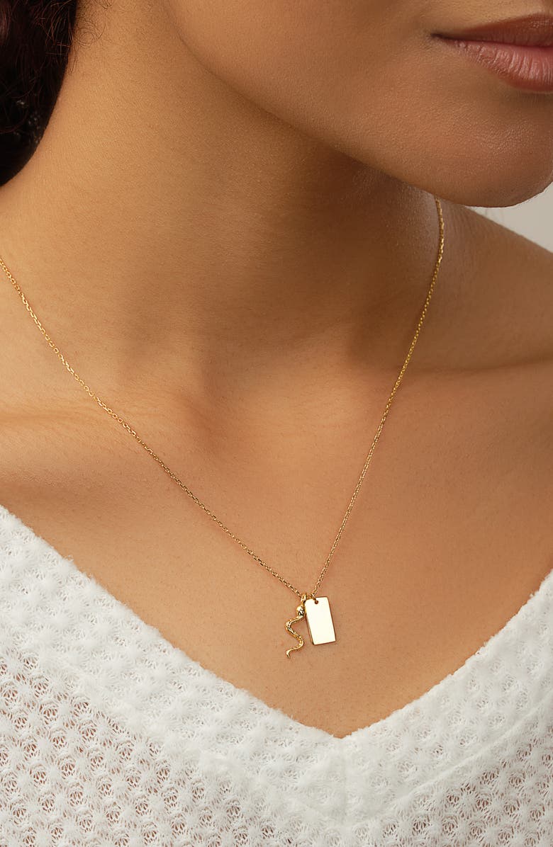 Sterling Forever Bella Pendant Necklace, Alternate, color, Gold