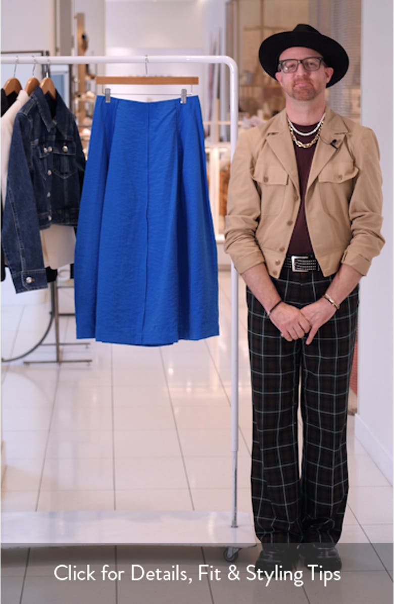 Curved Parachute Silk Blend Skirt, sales video thumbnail