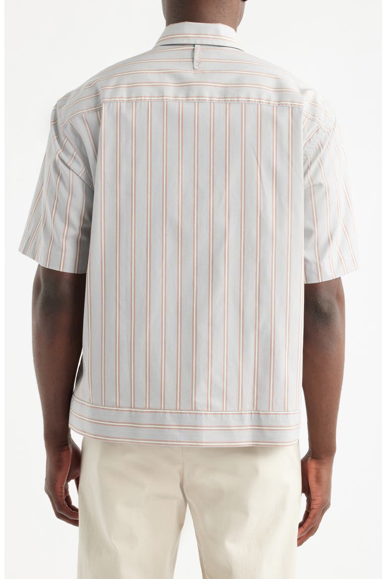 Reed 5322 Stripe Short Sleeve Pima Cotton Poplin Button-Up Shirt, Alternate, color, RED STRIPE