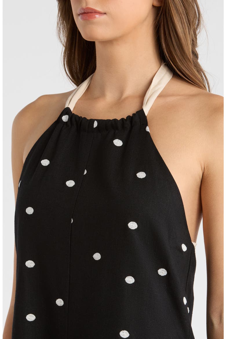 Nica Polka Dot Romper, Alternate, color, BLACK SAND