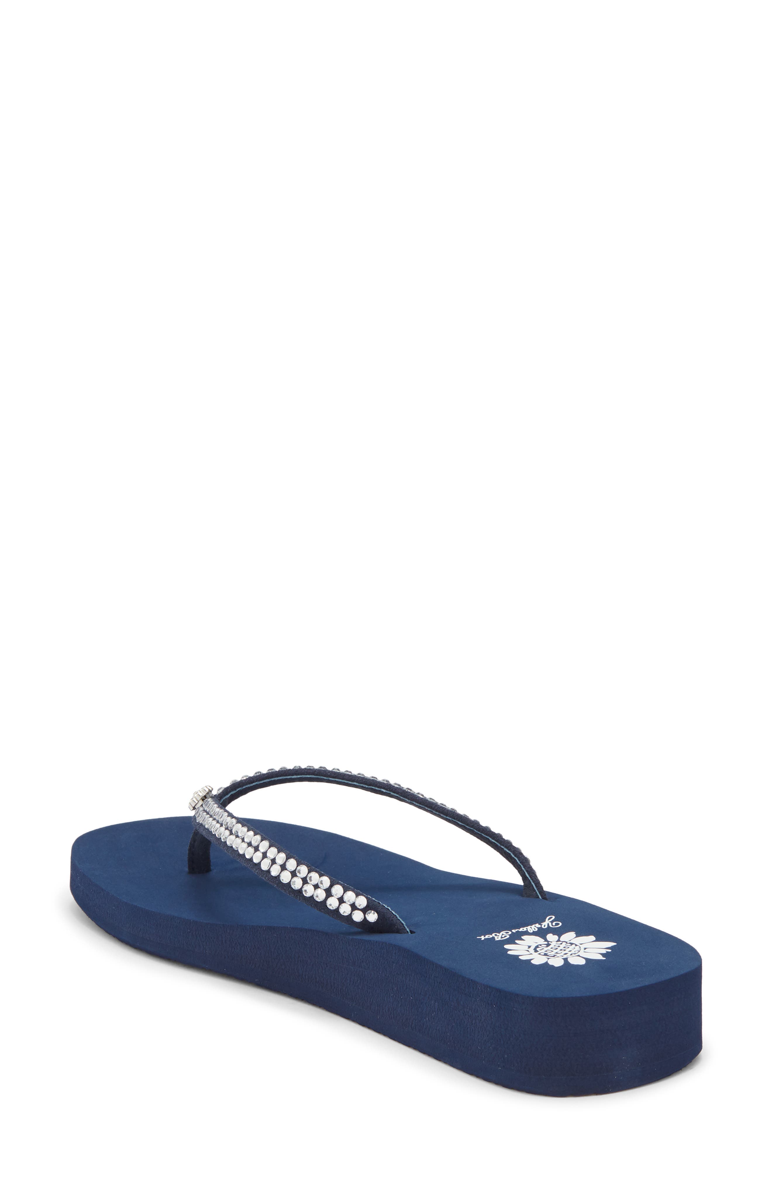 Yellow Box Premium Jello Platform Flip Flop, Alternate, color, Navy
