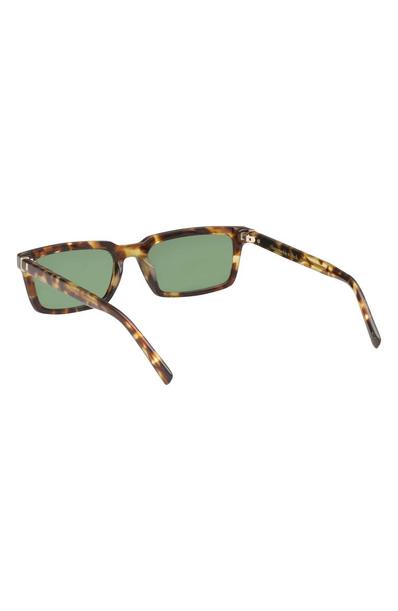 ABERCROMBIE & FITCH 54mm Rectangular Sunglasses, Alternate, color, Havana / Green Lens
