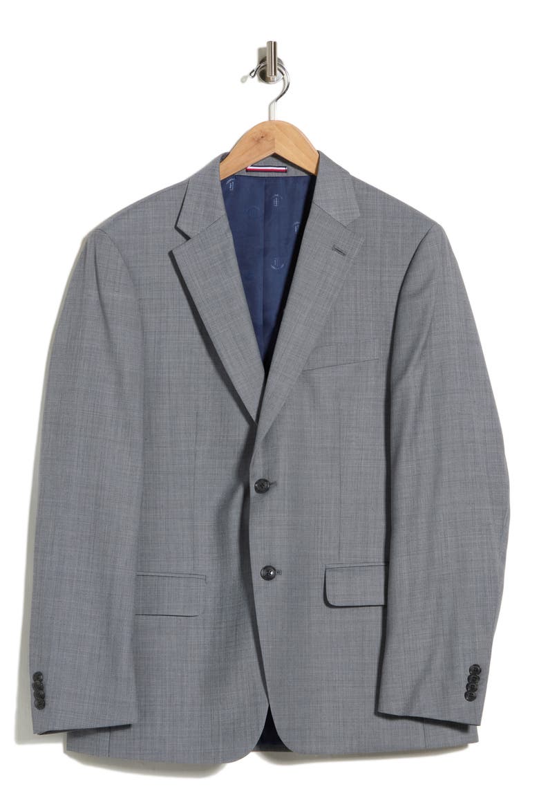 Two-Button Wool Blend Sport Coat, Main, color, LIGHT GREY SHARKSKIN SOLID