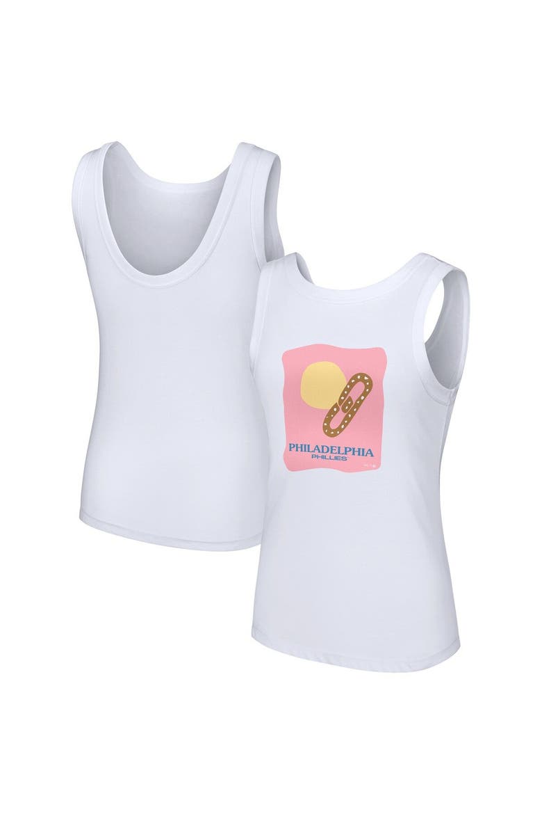 Women's Lusso Style  White Philadelphia Phillies Lindy Tank Top, Main, color, White