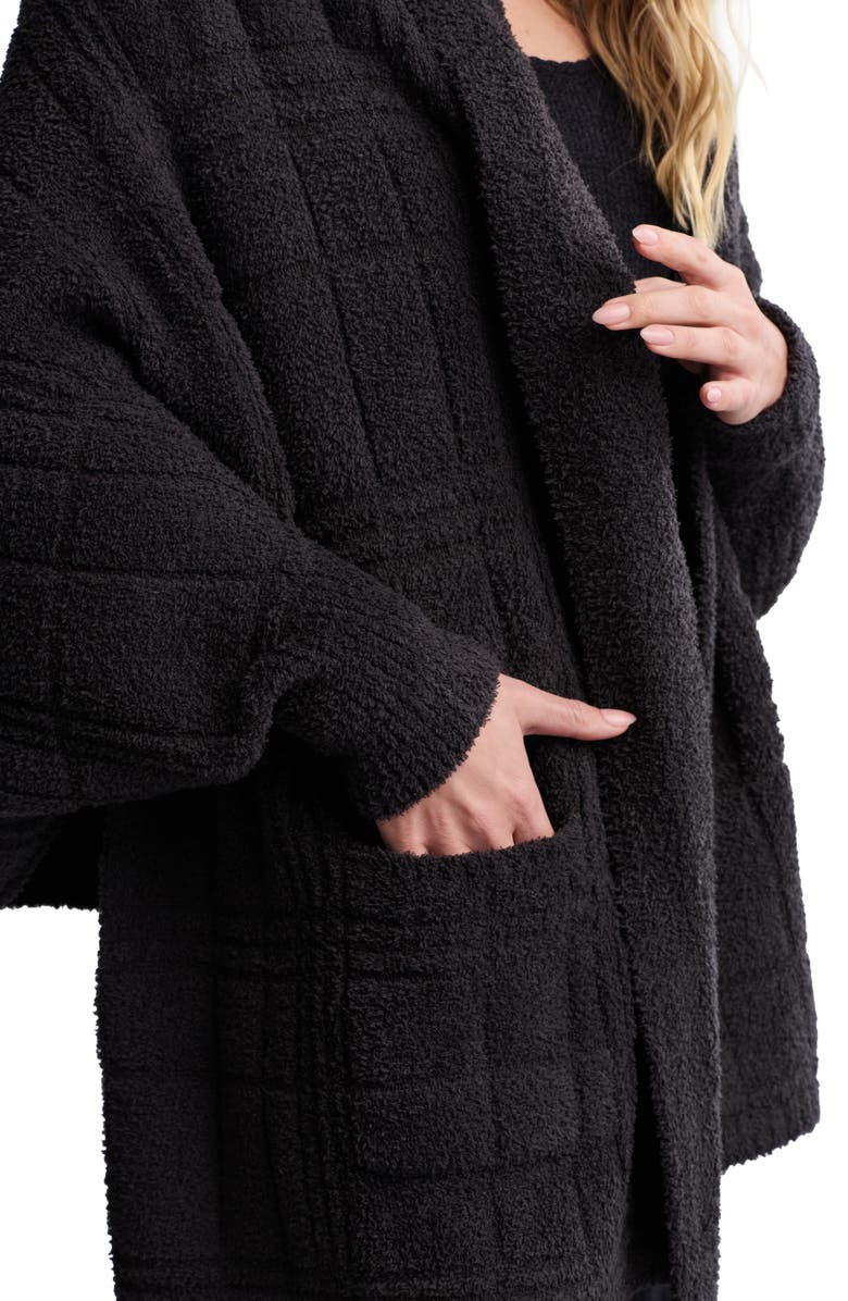 Barefoot Dreams<sup>®</sup> CozyChic<sup>®</sup> Tonal Plaid Open Front Cardigan, Alternate, color, Carbon