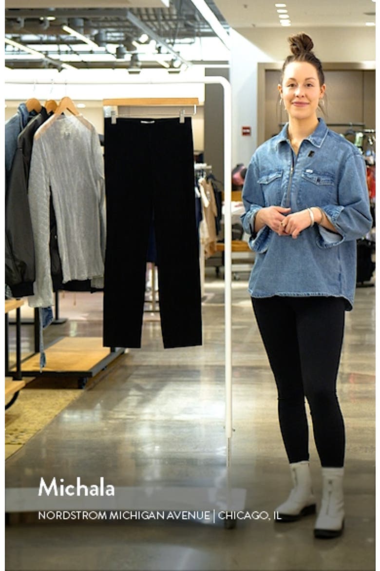 Split Hem Crop Stretch Suede Pants video