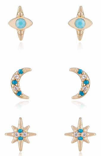 Set of 3 Celestial Stud Earrings
