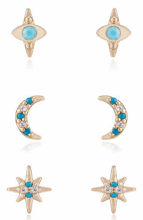 Set of 3 Celestial Stud Earrings