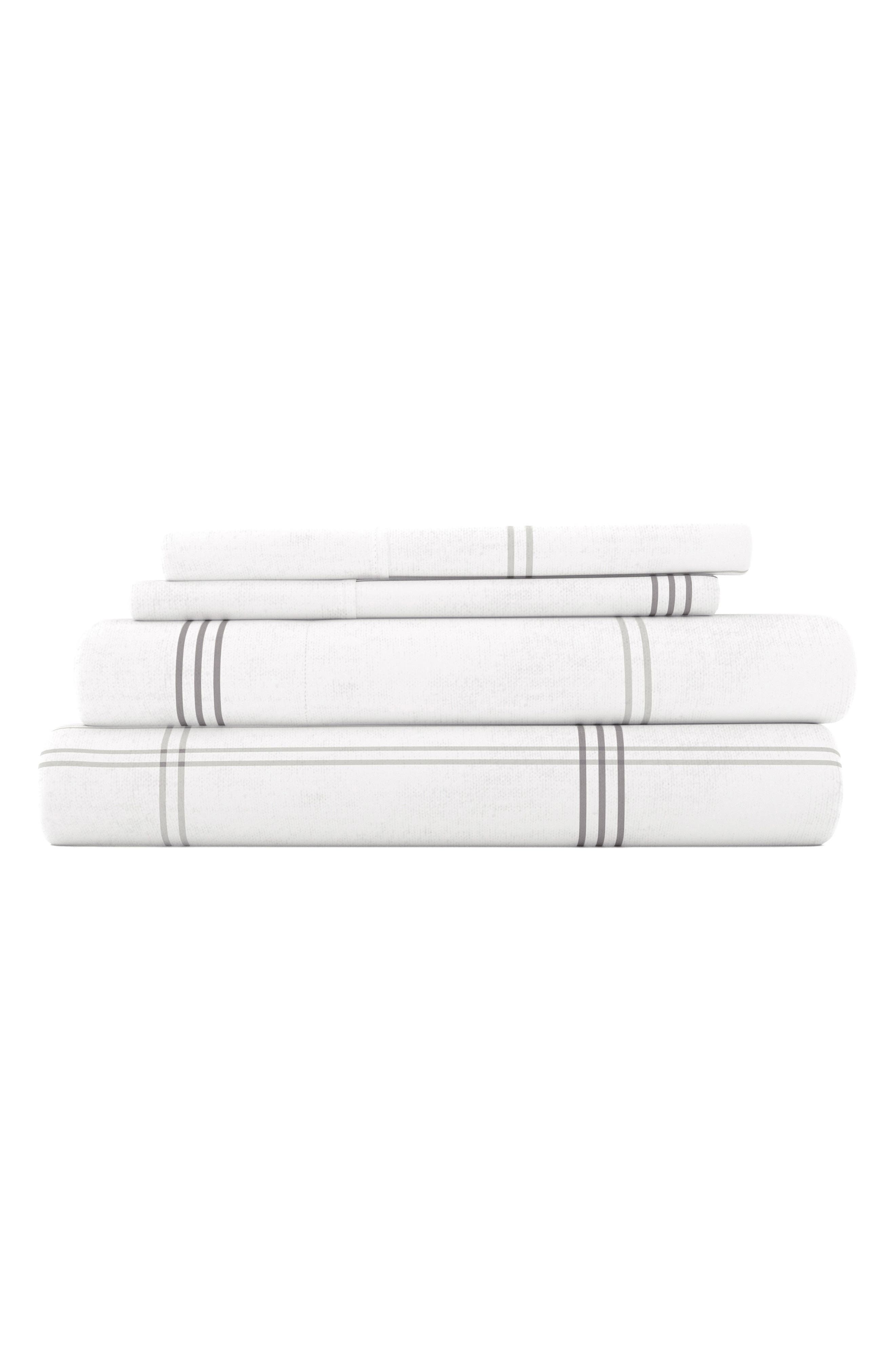 HOMESPUN Premium Checkered 4-Piece Flannel Bed Sheet Set