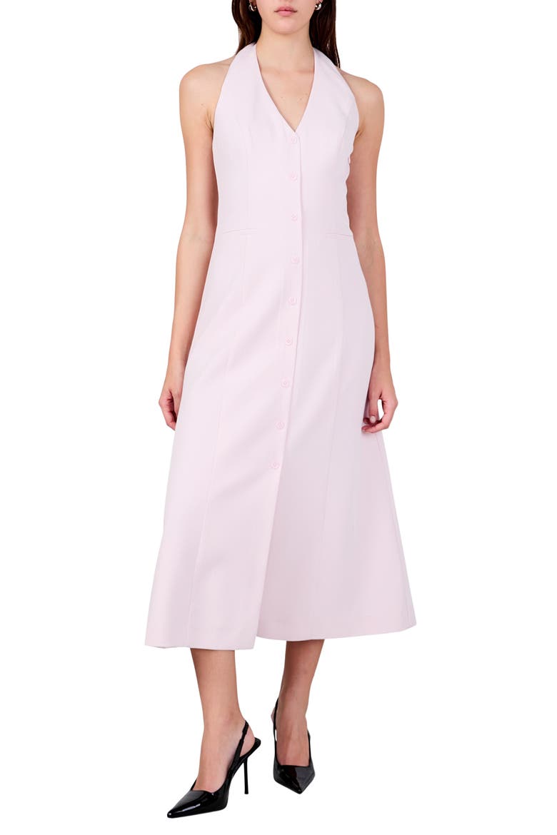 Halter Midi Dress, Main, color, PINK