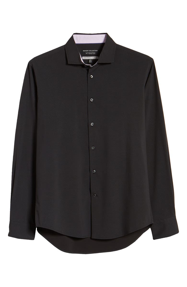 Report Collection Modern Fit Stretch Diamond Dress Shirt, Alternate, color, 