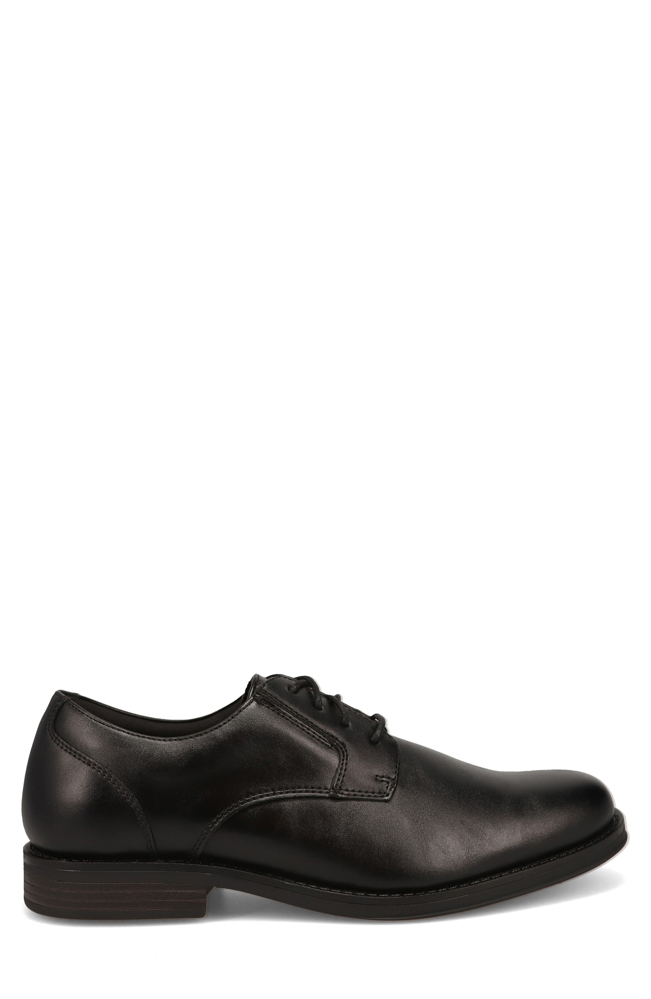 Bridgeport Faux Leather Plain Toe Derby, Alternate, color, BLACK