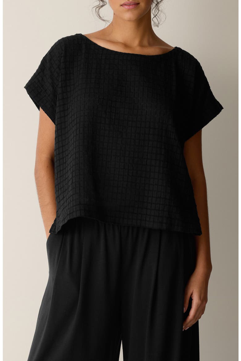 Ballet Neck Boxy Top, Main, color, BLACK