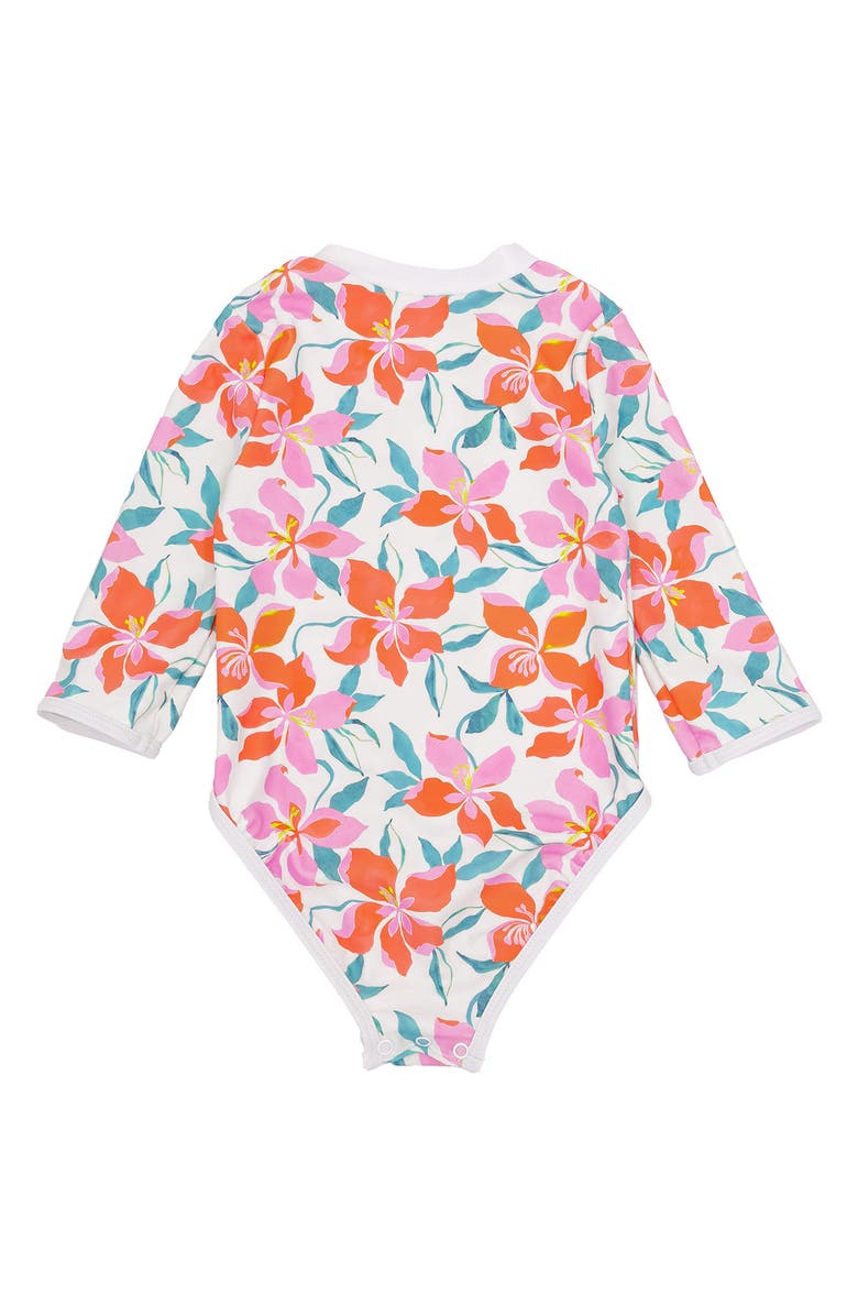 Feather 4 Arrow Sun Seeker Long Sleeve Rashguard One-Piece Swimsuit, Alternate, color, 