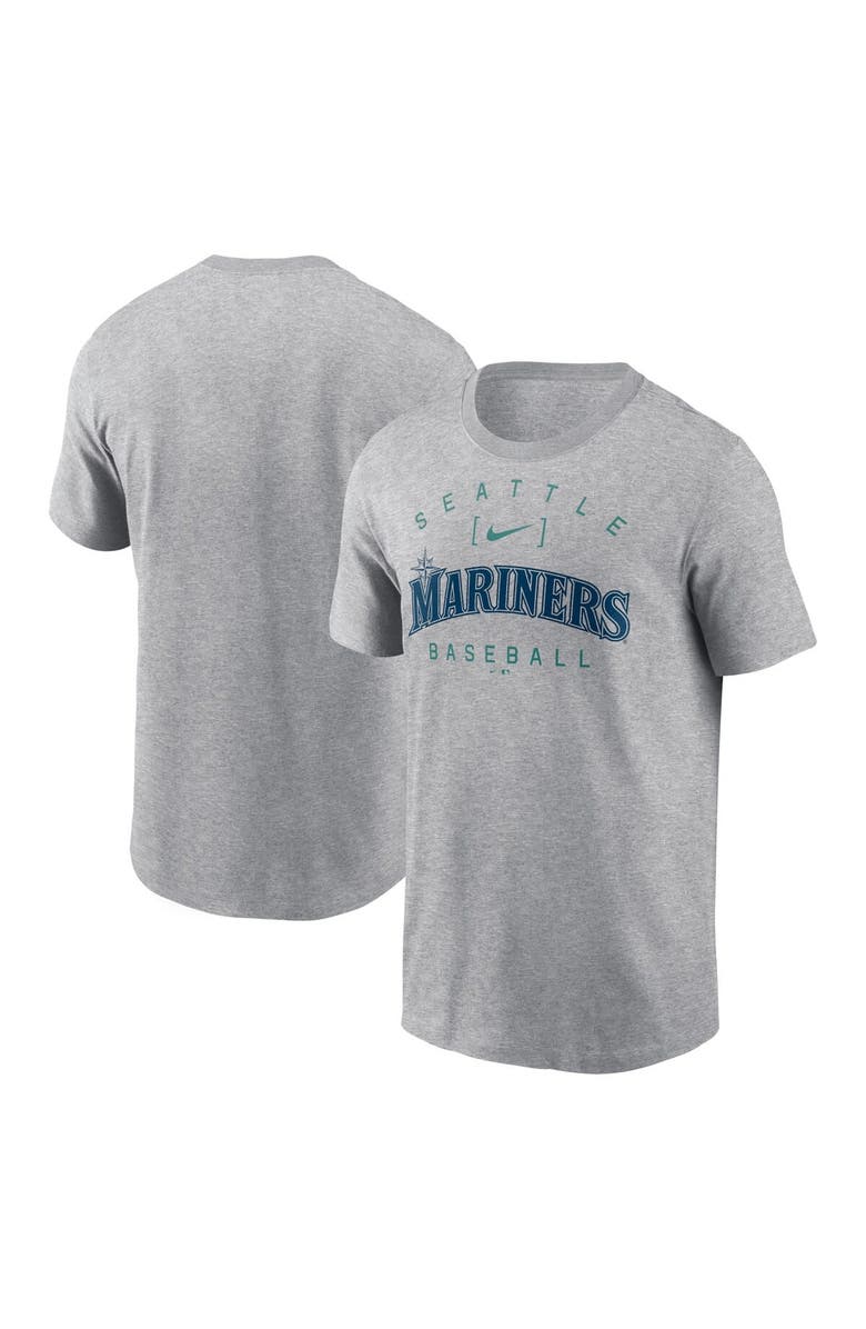 Nike Men's Nike Heather Gray Seattle Mariners Home Team Athletic Arch T-Shirt, Main, color, 
