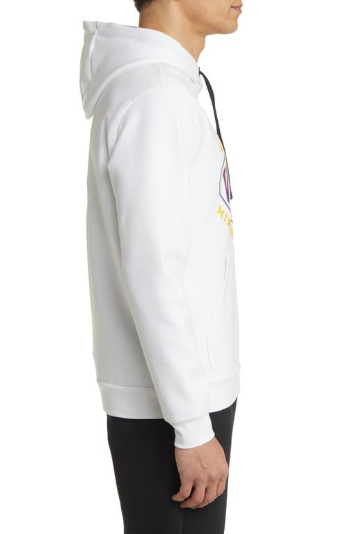 Shop Hugo Boss Boss X Nfl Touchback Graphic Hoodie In Minnesota Vikings White