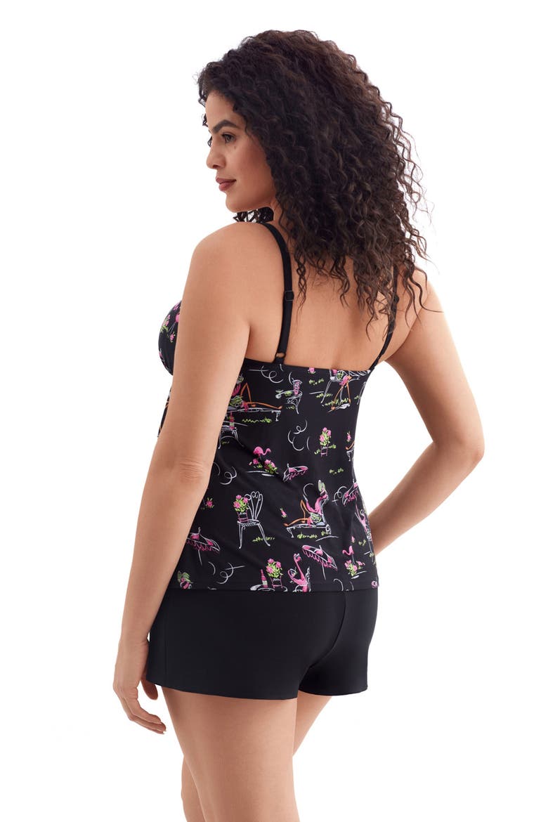 Faux Ruffle Shortini Long Torso Swimsuit, Alternate, color, Flamingo Hotel