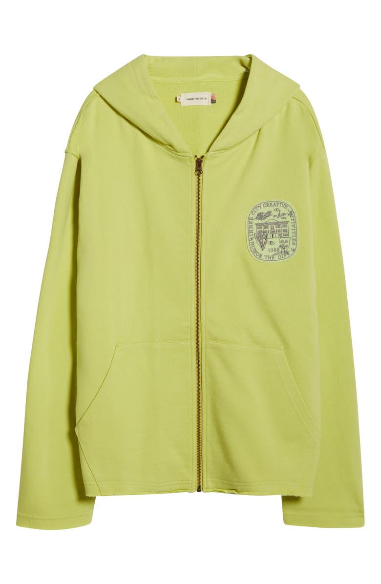 HONOR THE GIFT Art Institute Patch Zip Hoodie, Alternate, color, Green