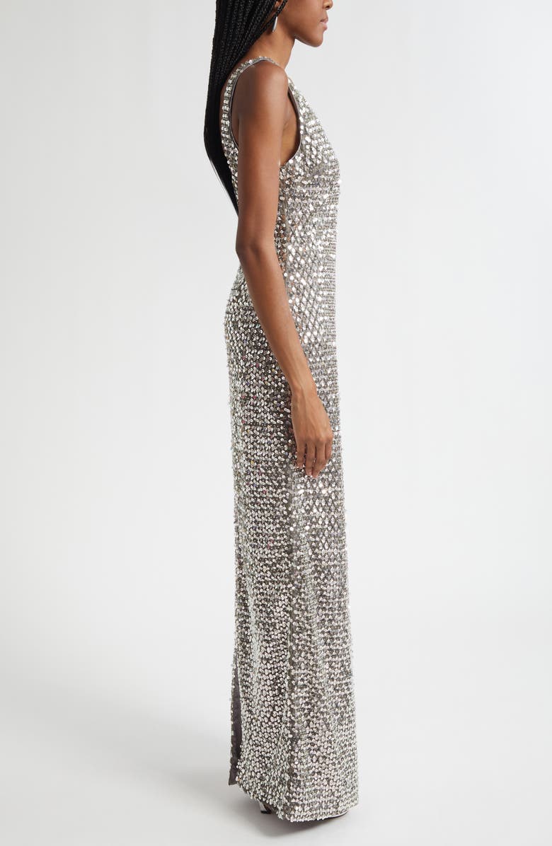 Ramy Brook Ellie Sequin Gown, Alternate, color, Platinum Sequin