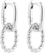 Hollywood Sensation Double Hoop Twist Huggie Drop earrings