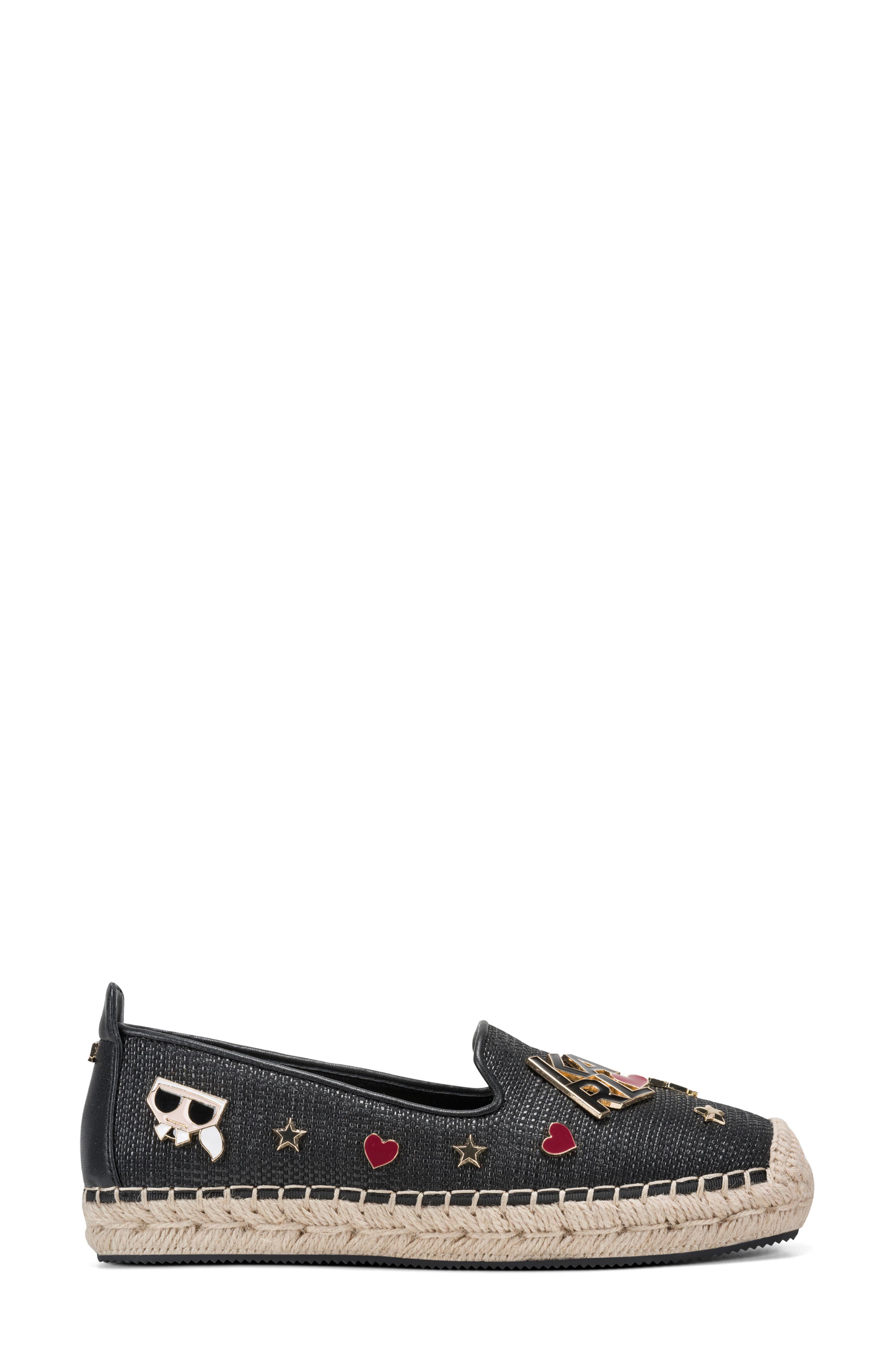 KARL LAGERFELD PARIS Malvie Espadrille Flat, Alternate, color, Black
