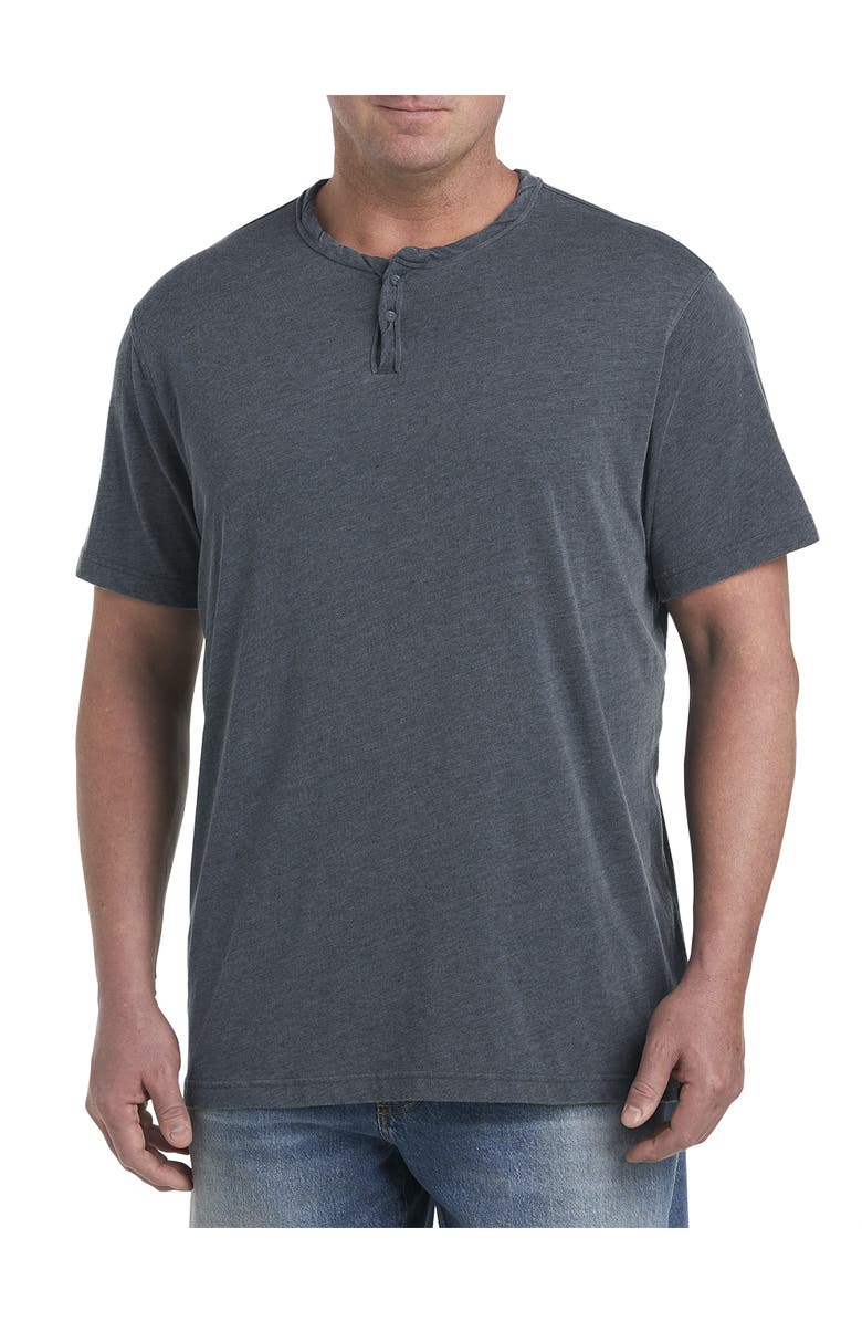 Lucky Brand Big & Tall Burnout Notch Neck T-Shirt, Main, color, Jet Black