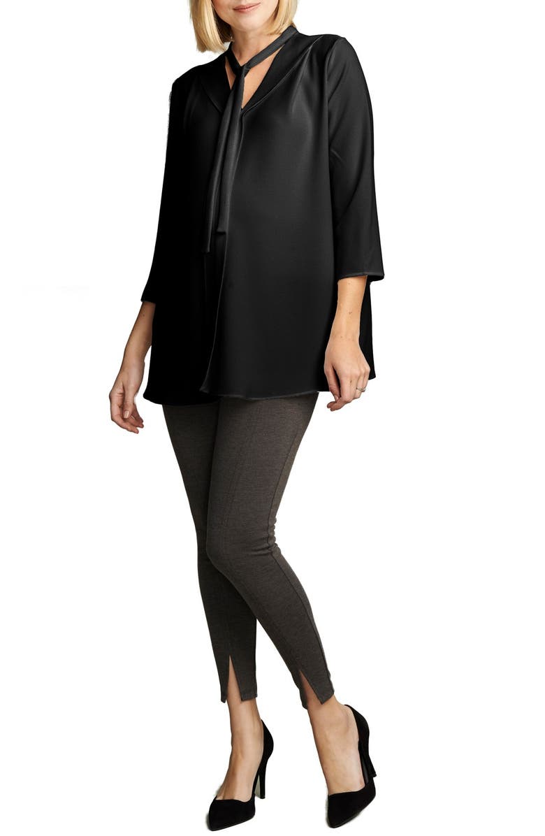 Maternal America Tie Neck Maternity Top, Main, color,