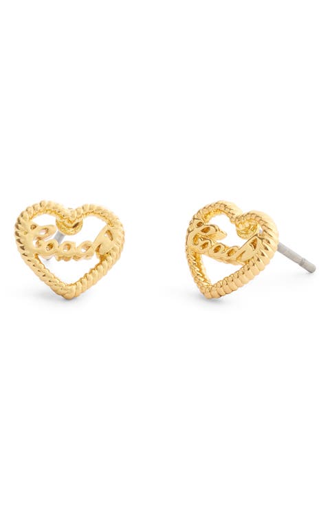 Logo Heart Stud Earrings