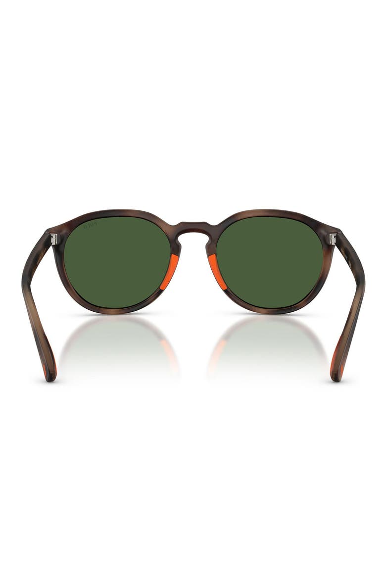 53mm Round Sunglasses, Alternate, color, MATTE DARK HAVANA / GREEN