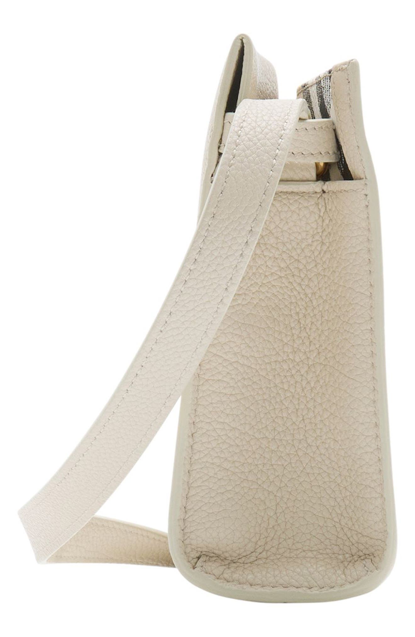 Burberry Cotswolds Leather Wristlet Pouchette, Alternate, color, Soap