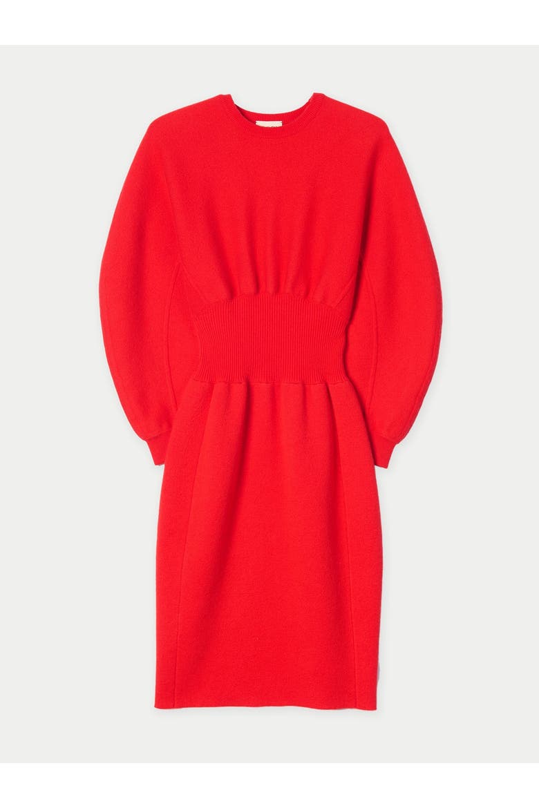 Cashmere Sculptural Dress, Main, color, fiery red