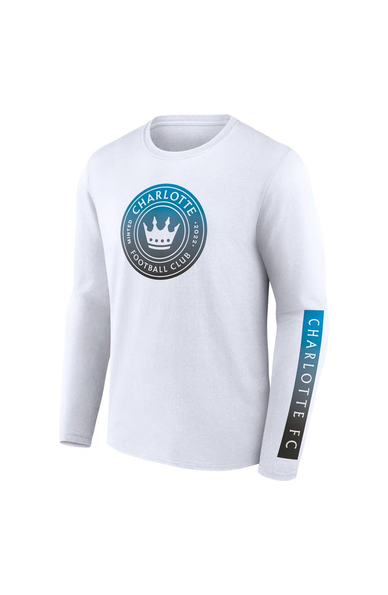 FANATICS Men's Fanatics Branded White Charlotte FC Long Sleeve T-Shirt, Alternate, color, White