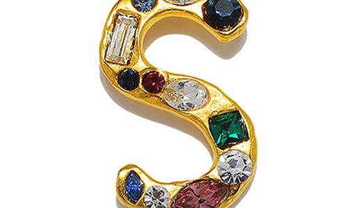 Sequin Emilie Crystal Initial Pendant Necklace In Gold
