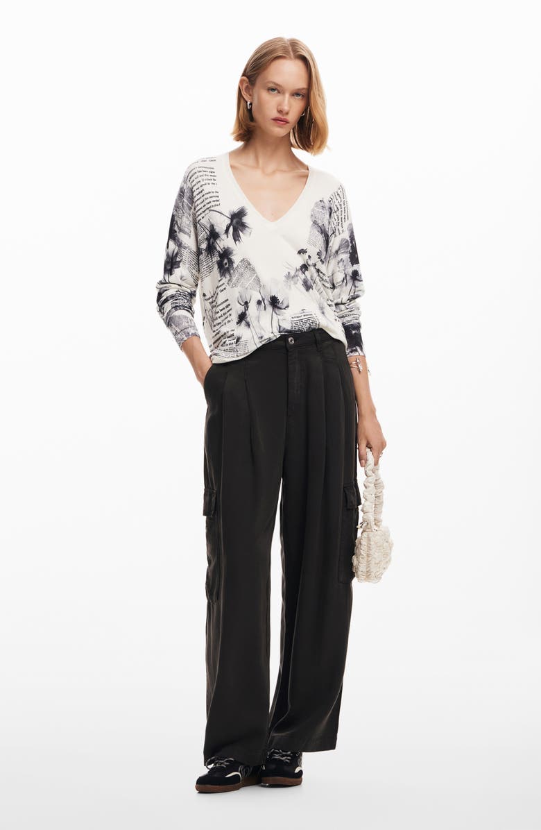 Desigual Kawartha Lakes Graphic Sweater, Alternate, color, White