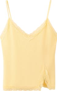 MANGO Lace Detail Rib Camisole