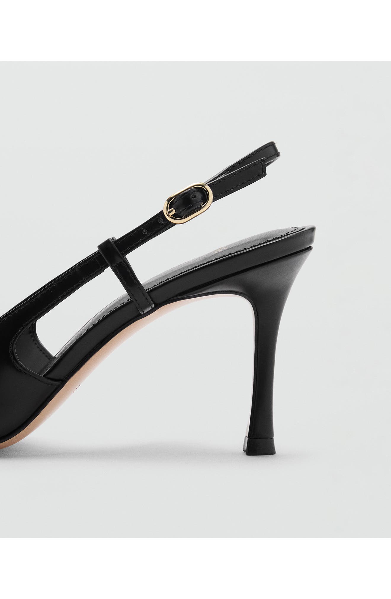 MANGO Pointed Toe Slingback Pump, Alternate, color, Black