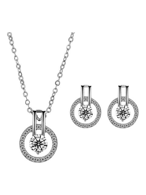 Cubic Zirconia Necklace and Earring Set
