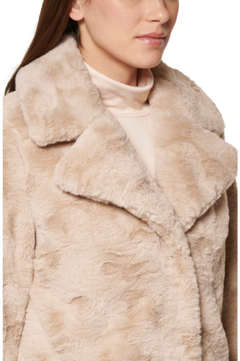Notch Collar Faux Fur Coat, Alternate, color, CHAMPAGNE
