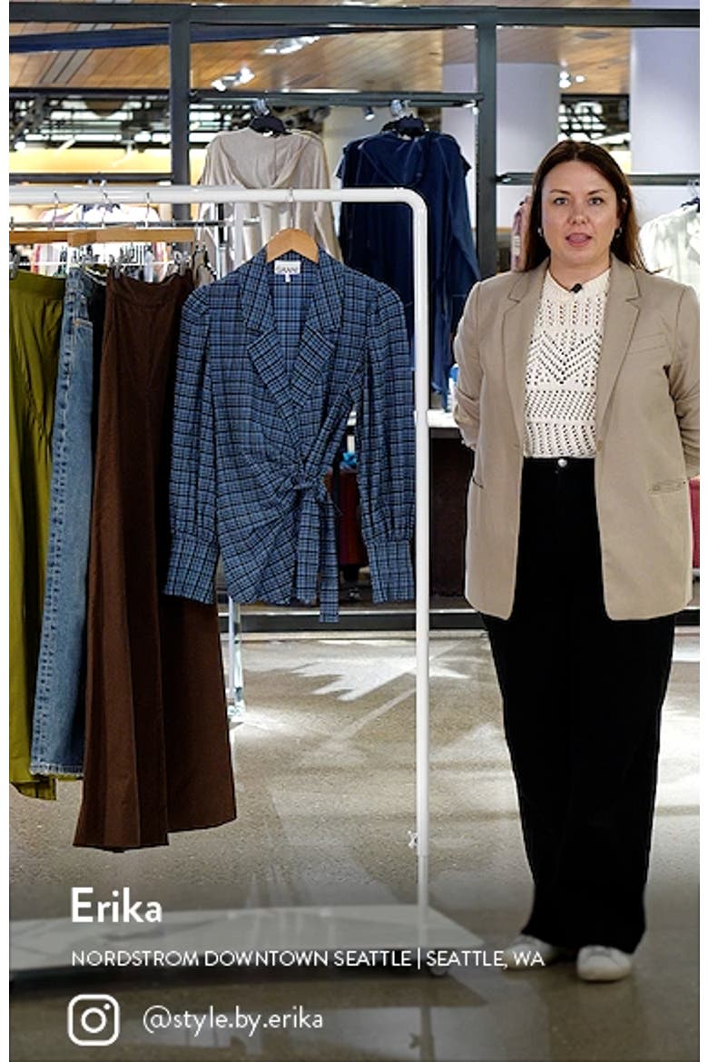 Check Seersucker Wrap Blouse video