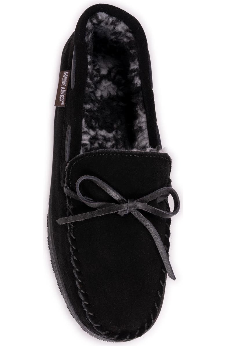 MUK LUKS Paul Printed Berber Suede Faux Fur Lined Slipper, Alternate, color,